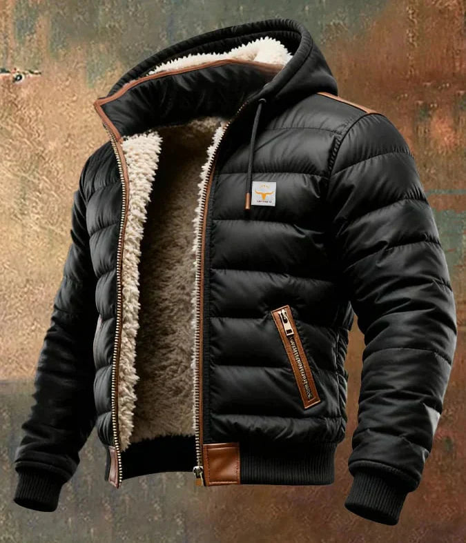 Ethan | Quilted Coat with Hood and Sherpa Lining