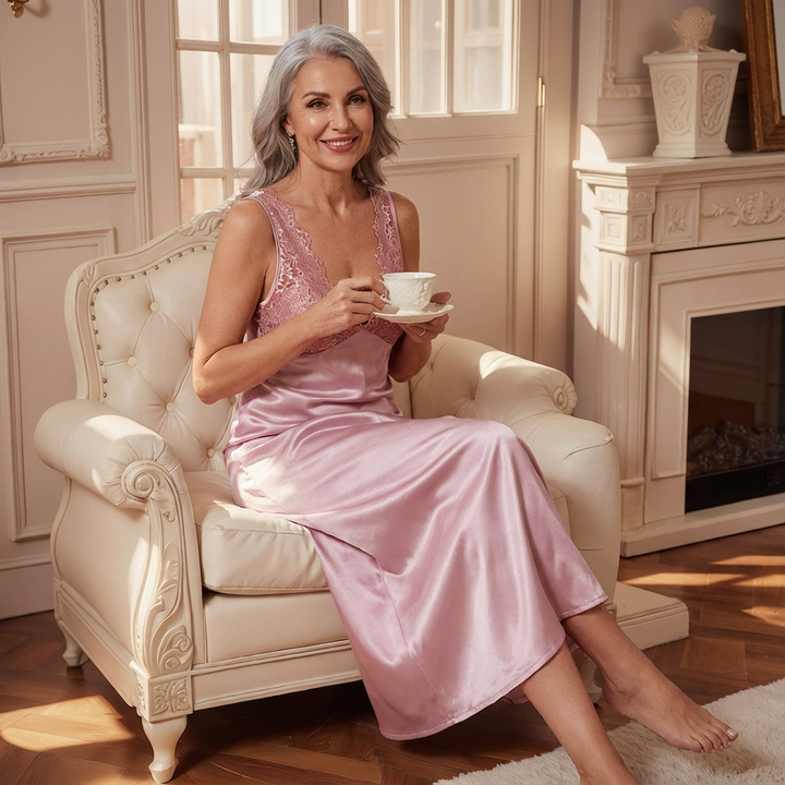 Rosalie | Soft Lace Backless Nightgown