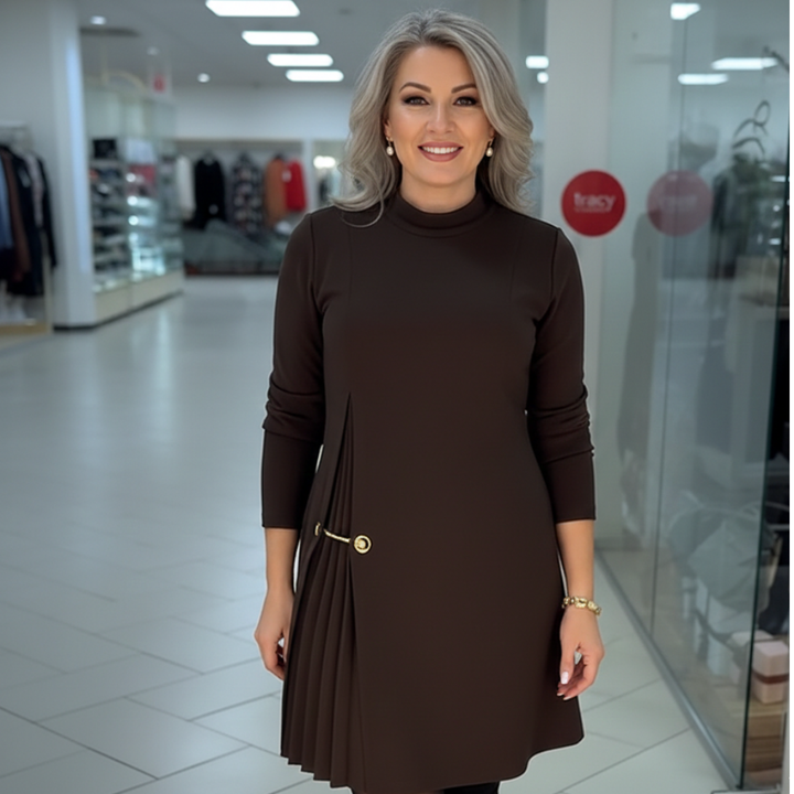 Sophie | Long Sleeve Pleated Dress