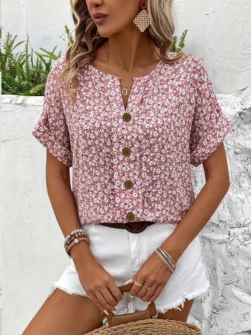 Jelena - Elegant Summer Floral Top