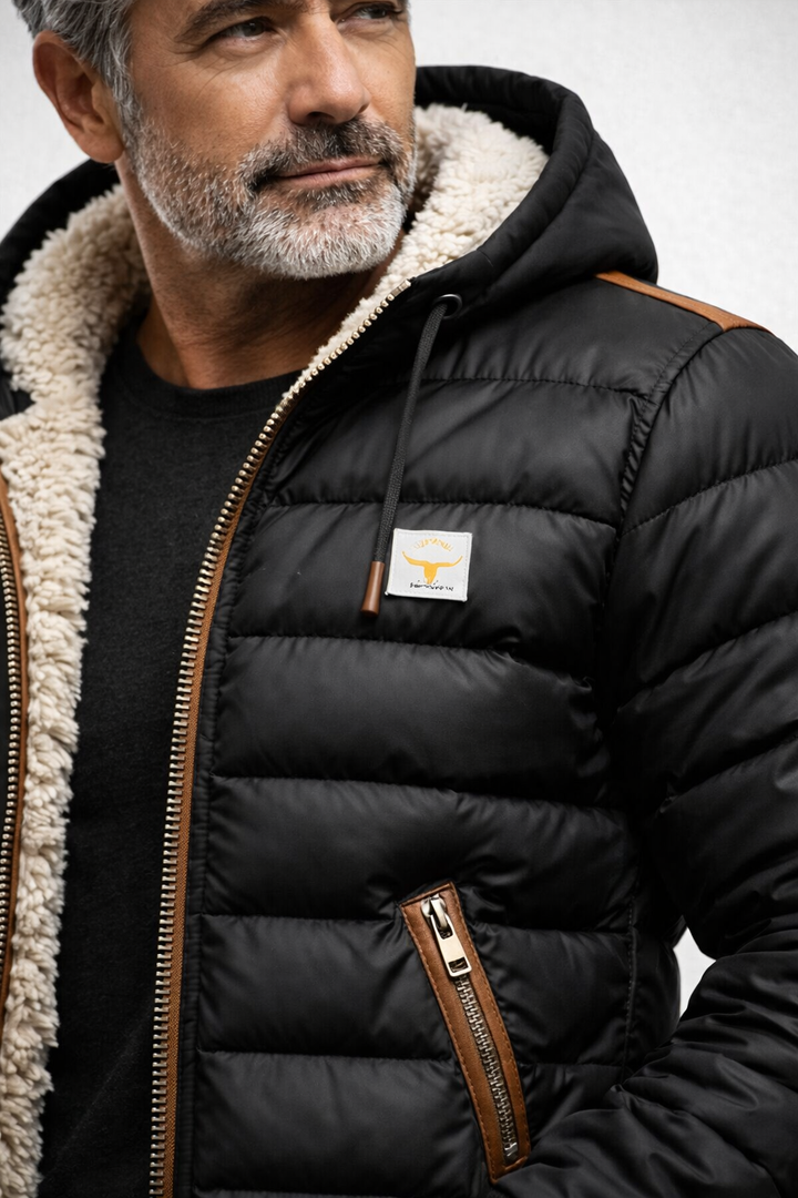 Ethan | Quilted Coat with Hood and Sherpa Lining