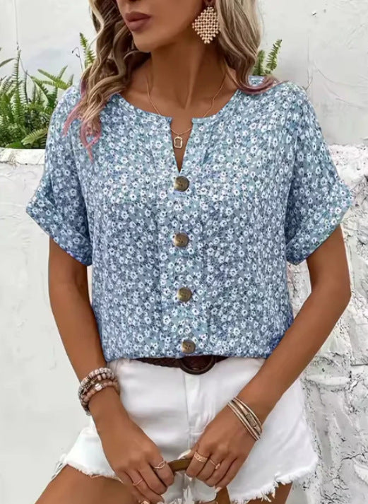 Jelena - Elegant Summer Floral Top